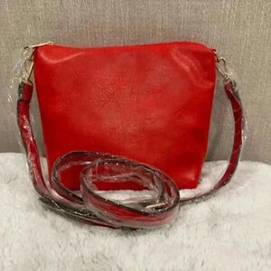No brand cute red bag 8”x4”x8” with 10” on top